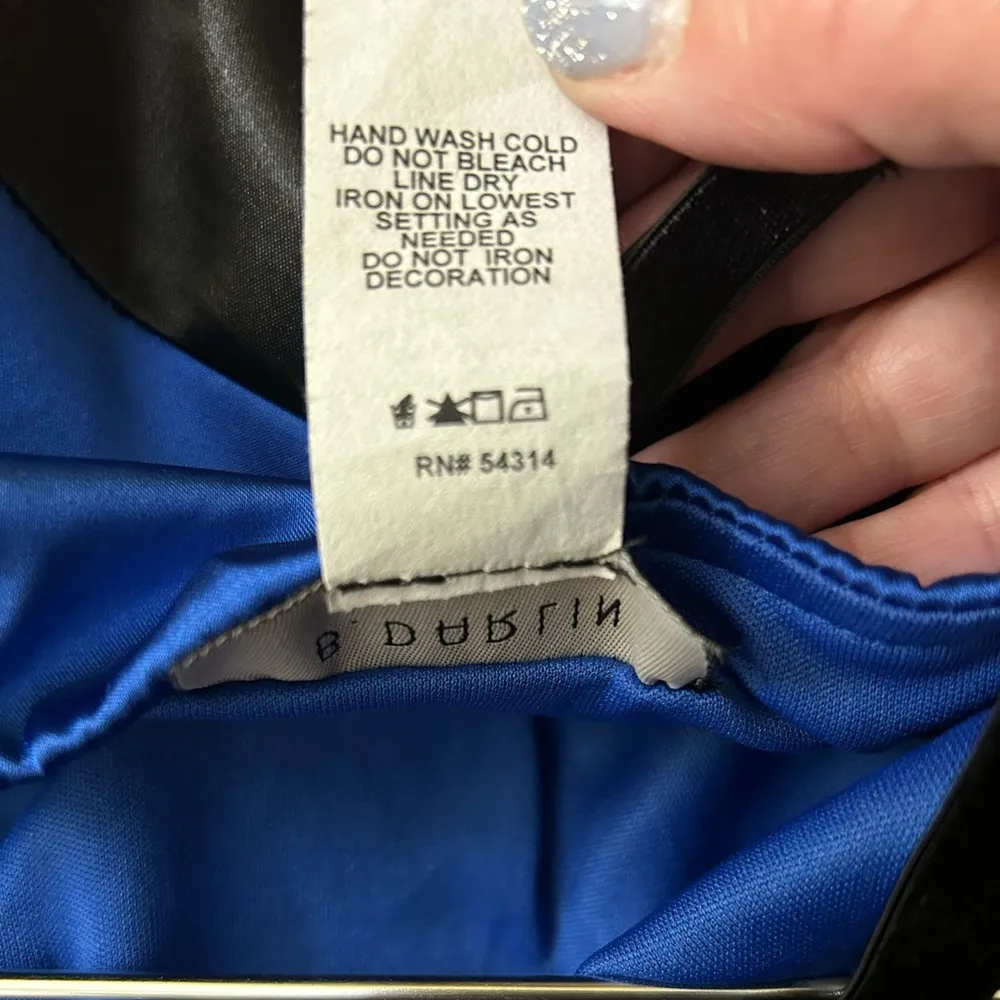 B. Darlin Black and Blue Party Dance Dress with Jeweled Straps Size 9/10 NWT - Image 3