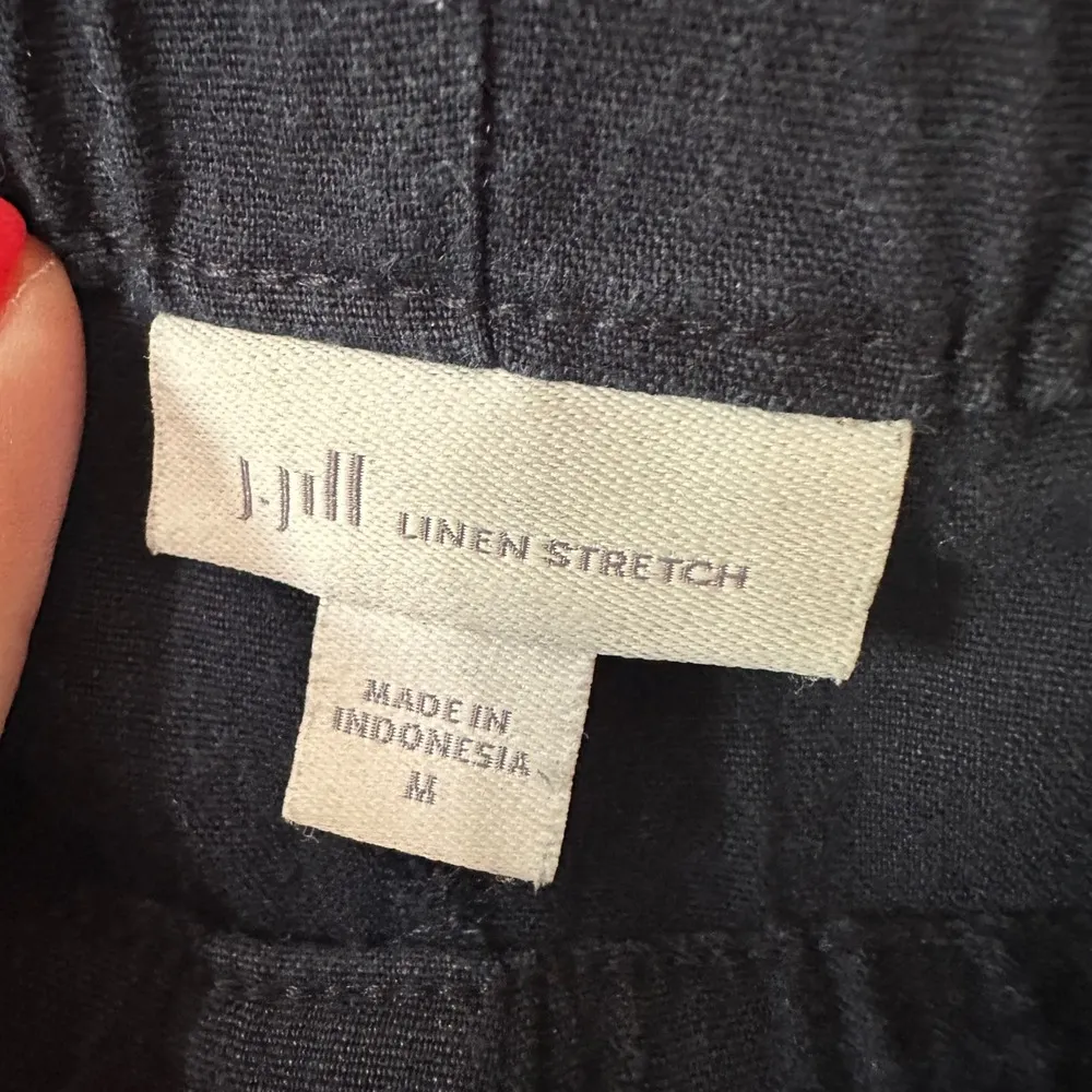 J.Jill Linen Blend Wide Leg Crop Pants Stretch Pull On Casual Womens Size Medium Blue - Image 8