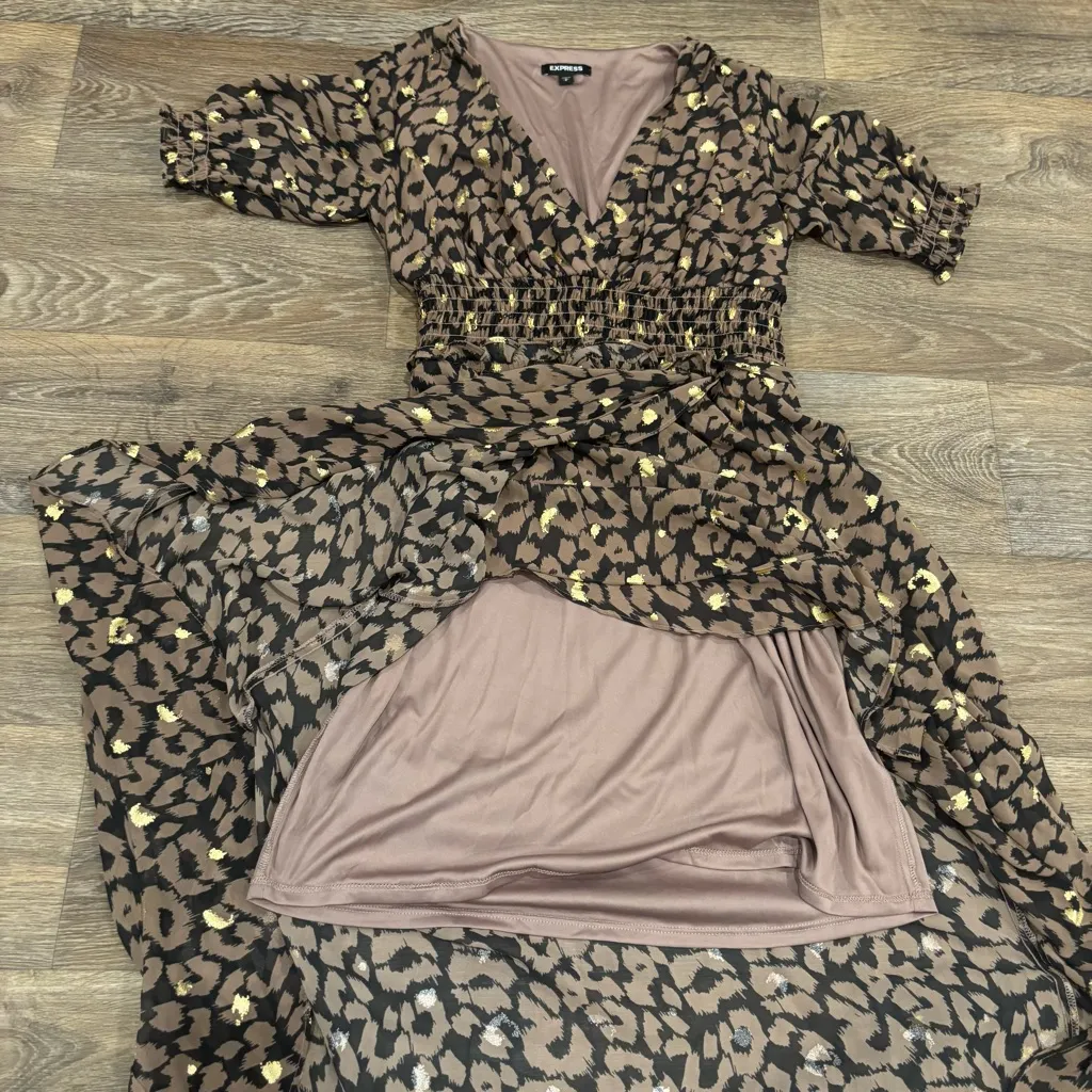 Express Animal Print Maxi Dress with Hi-Low Hemline – Women’s Small Boho Chic - Image 6