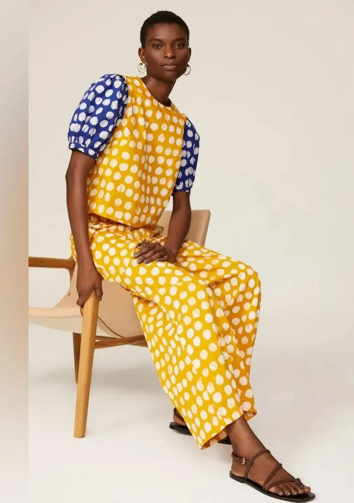 Busayo Yellow Palazzo Pant Size 14 - Image 3