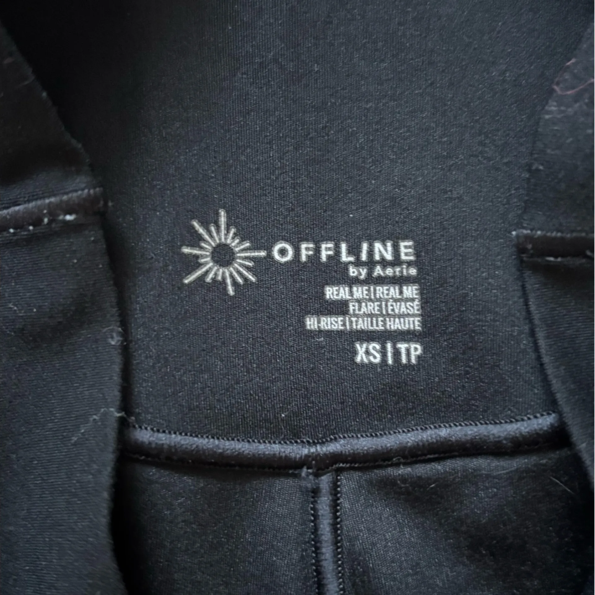 Aerie OFFLINE Real Me High Waisted Black Crossover Flare Legging Size XS - Image 4