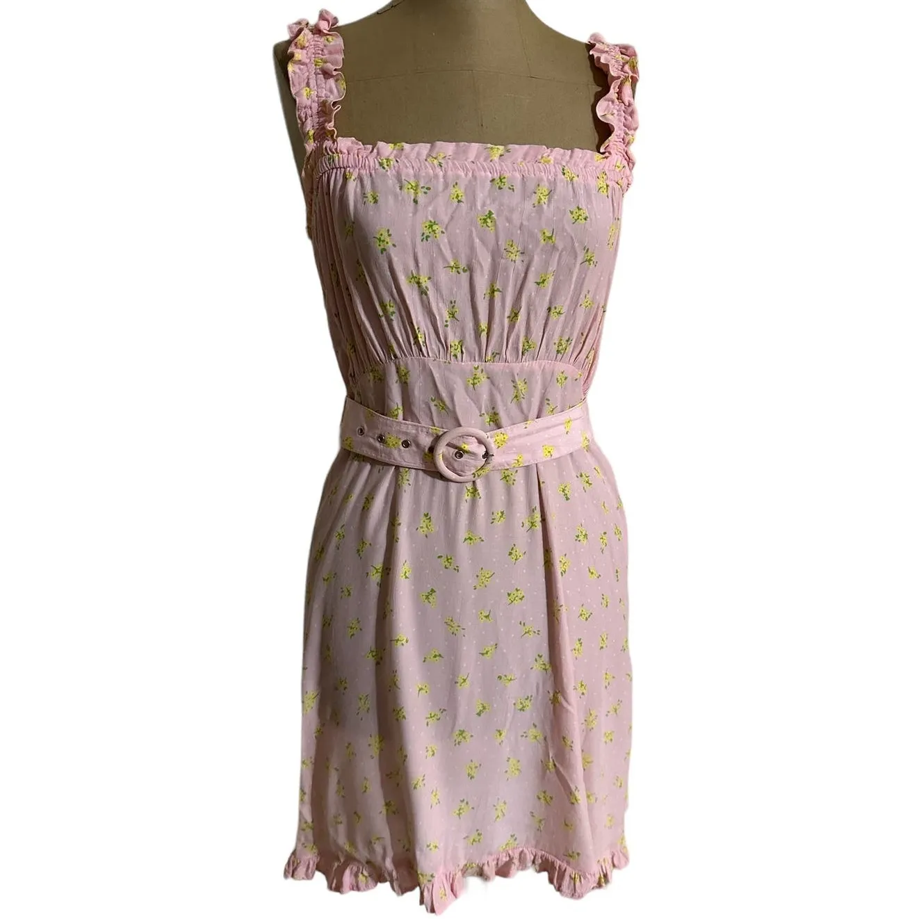 Faithfull The Brand Mini Dress Floral Smocked Sundress - Image 3