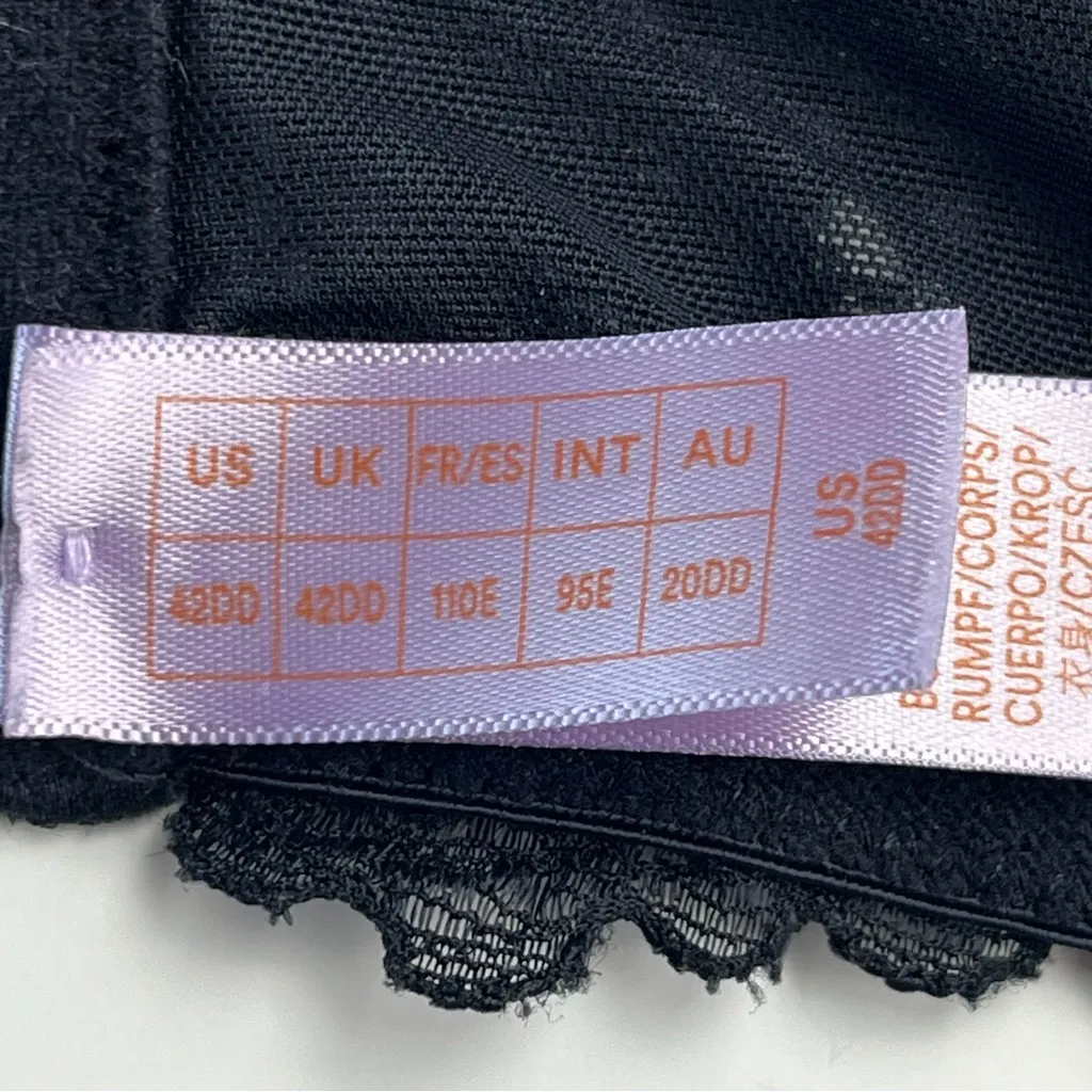 Savage x Fenty Romantic Corded Lace Unlined Balconette Bra Womens 42DD‎ Black Size undefined - Image 4