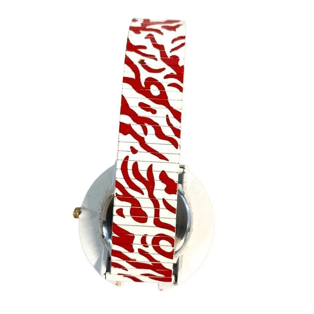 Vintage Red and White Glittery Santa Claus Stretch Women's Watch - Image 6