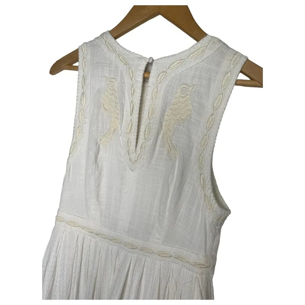 Free People Womens 4 Birds Of A Feather Embroidered Sleeveless Dress Ivory - Image 16