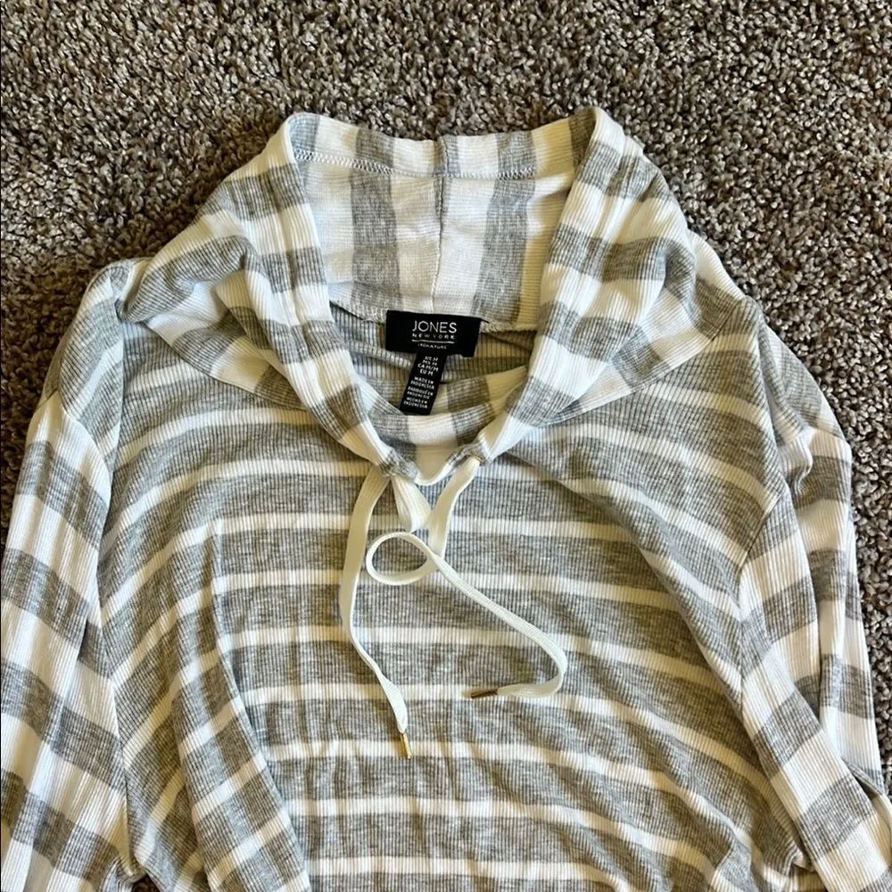 Jones New York Tan Fitted Ribbed cowl neck Shirt - Image 4