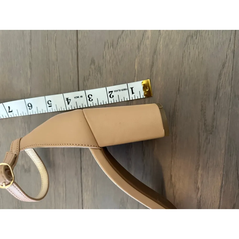 Jessica Simpson Beige Gold Block Heel Sandals Size 7.5 - Image 8