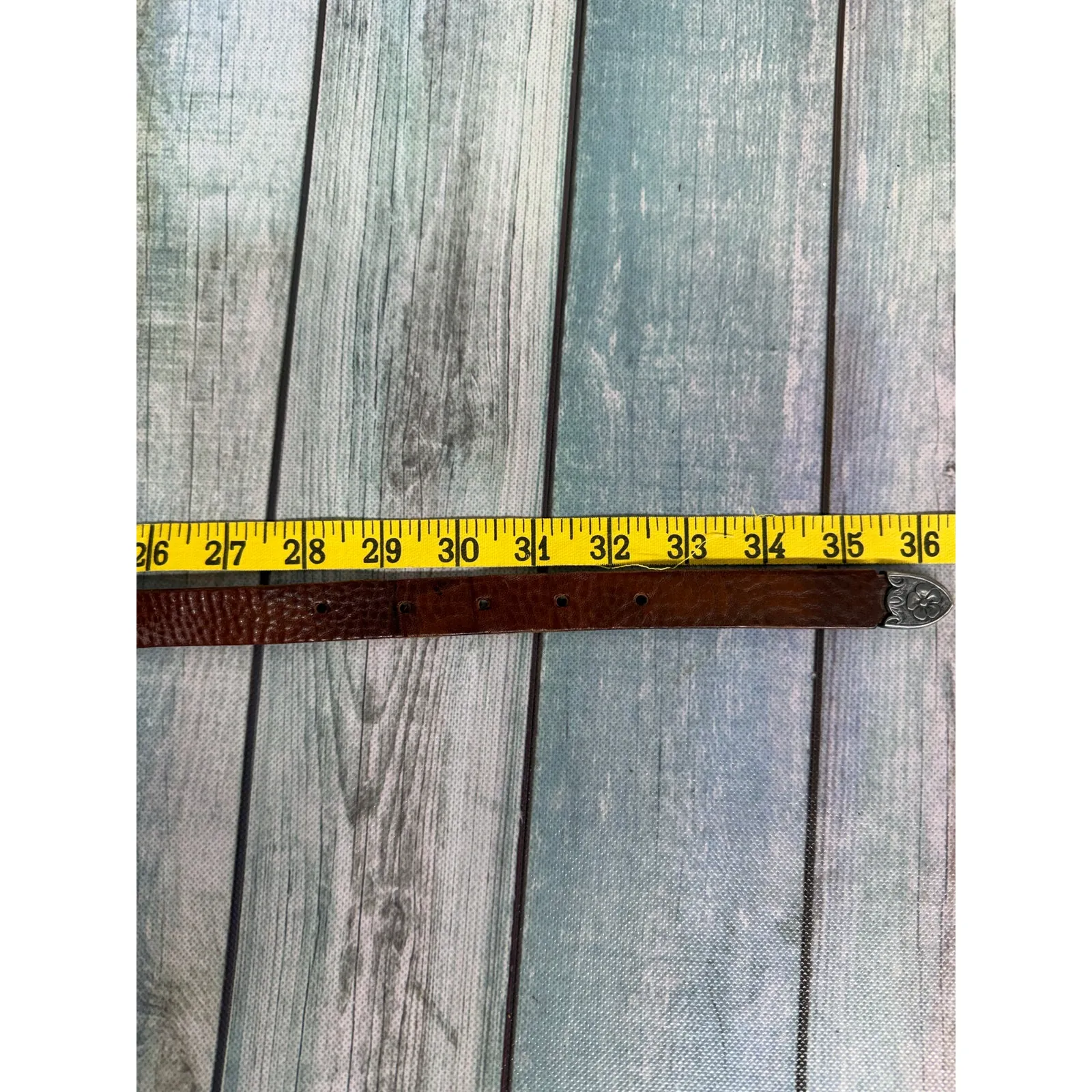 Banana Republic Safari Travel Clothing Brown Leather Belt Silver Buckle Vintage - Image 7