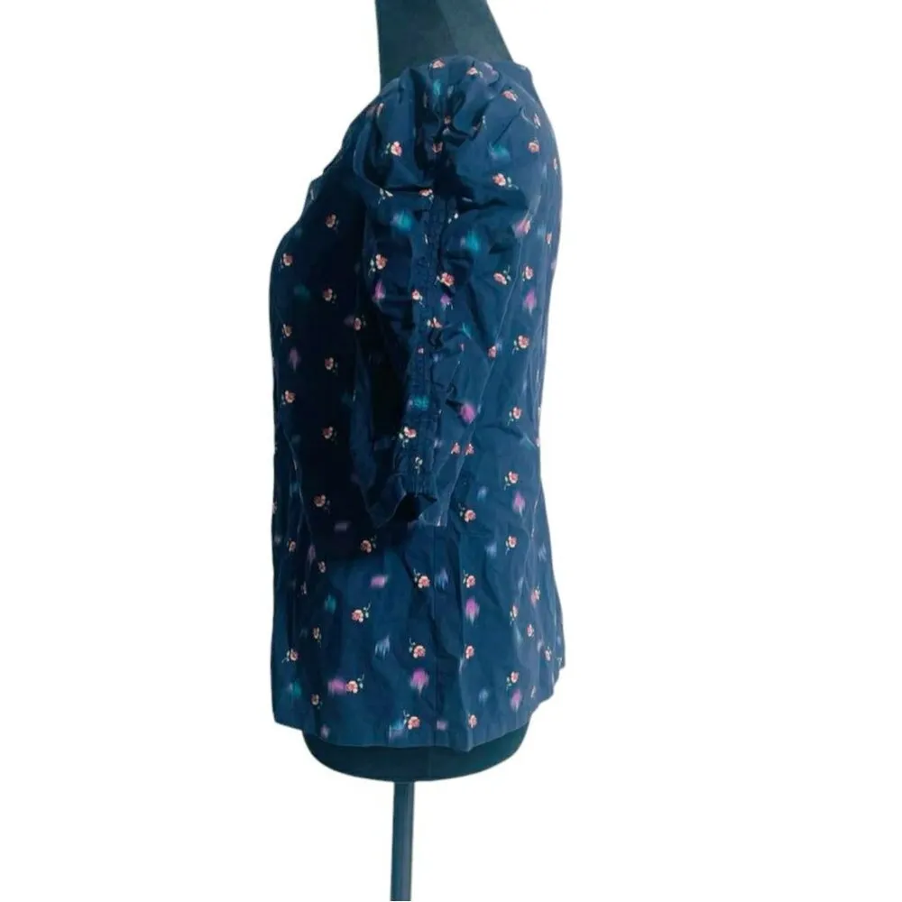 Rebecca Taylor Size 4  Top Blouse Floral Short Sleeve Career Classy Work Attire - Image 4