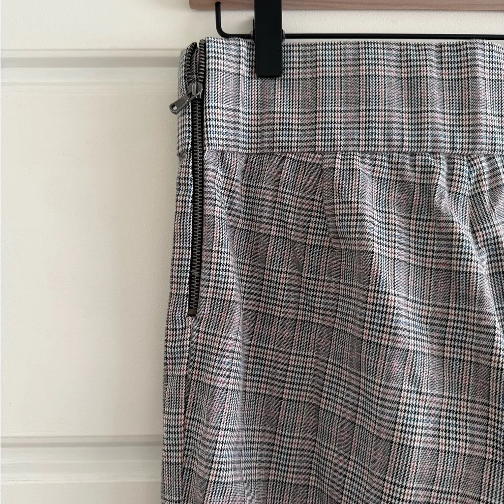 Zara Gray Plaid Slim Fit Pants Size Medium - Image 4