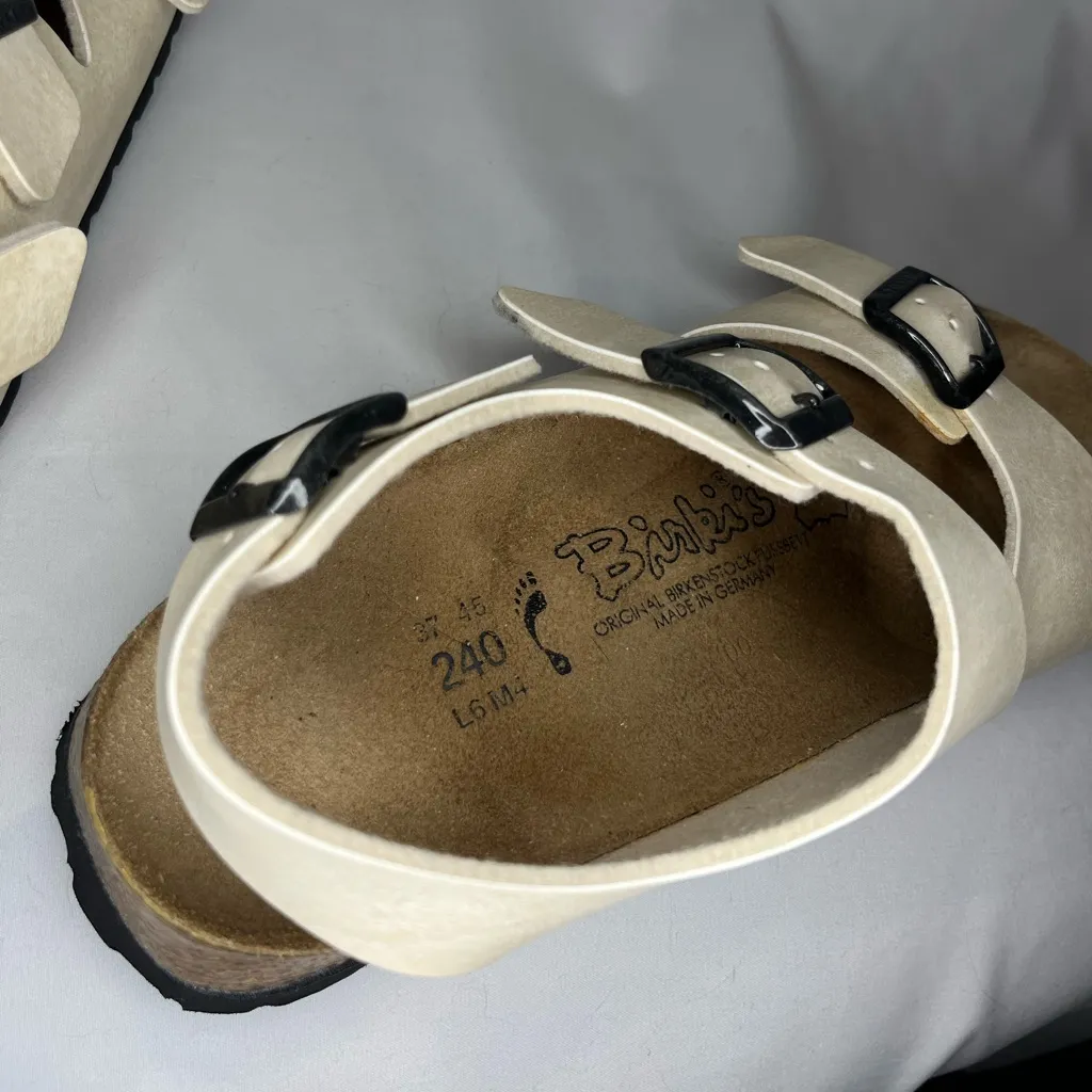 Birkenstock Birki’s Le Mans Cream Sandals Women’s Size 6 or Men’s Size 4 - Image 6