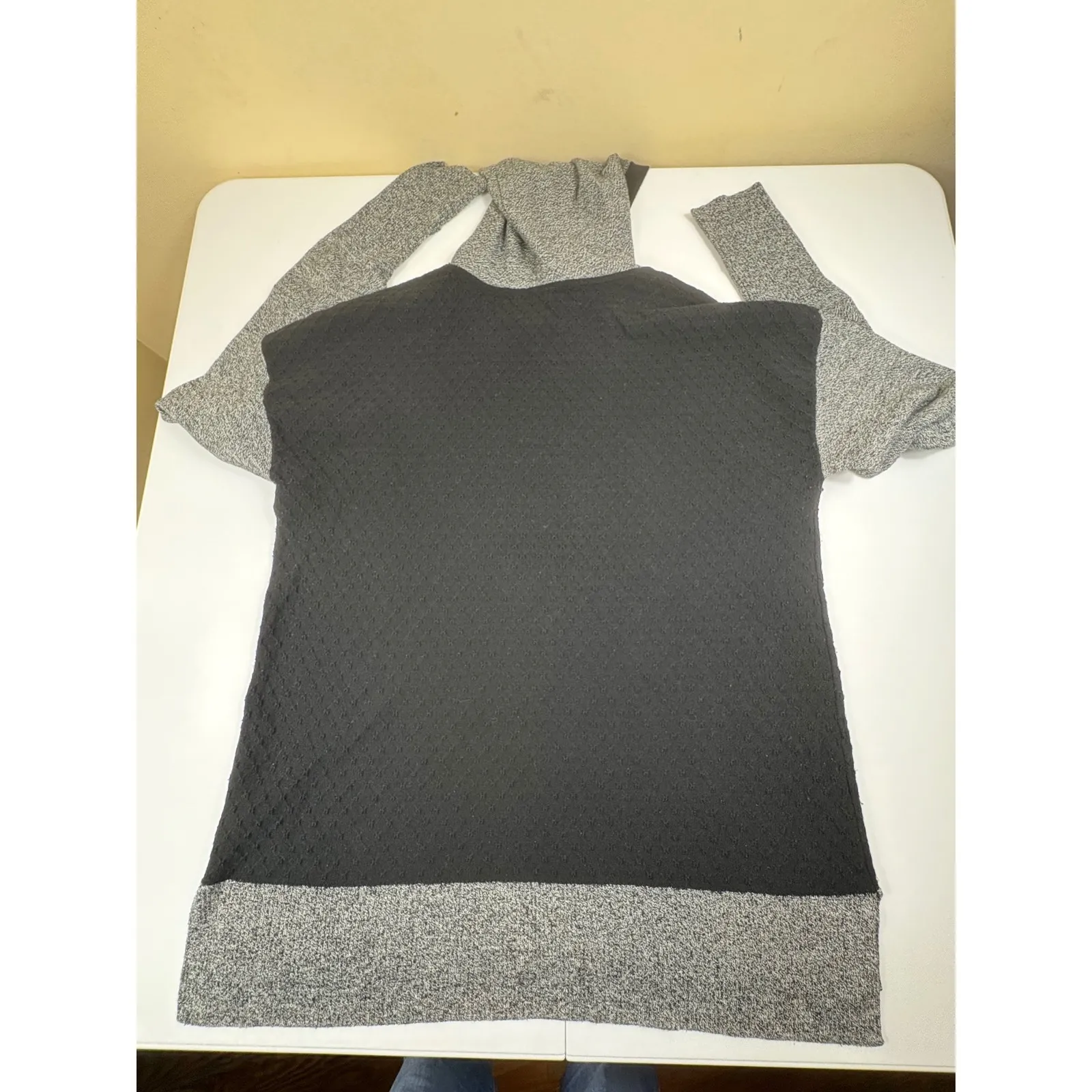 Smartwool Women's Black Grey Textured Knit Hoodie Pullover Sweater L - Image 11