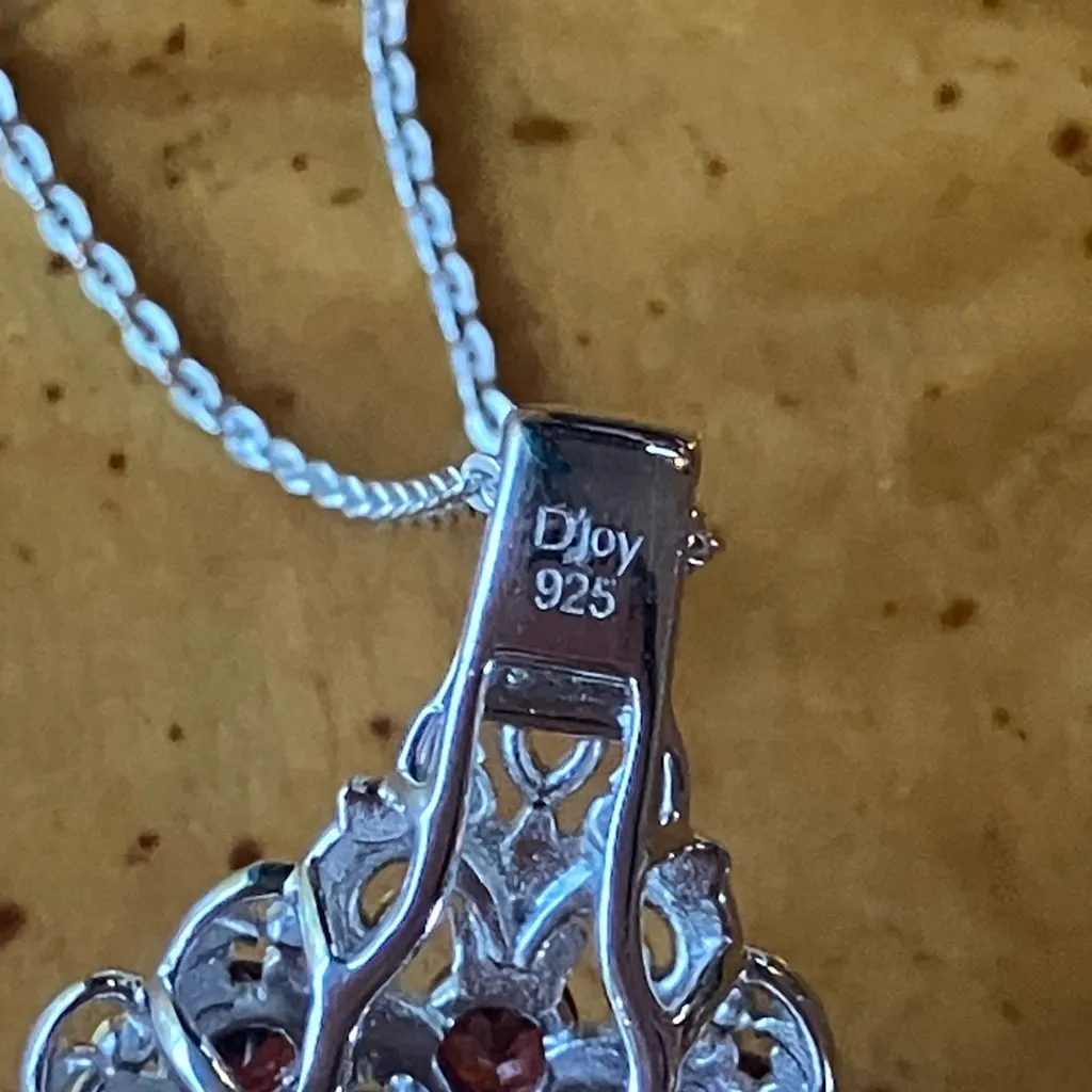 Rare Tiffany Stone Red Garnet Sterling Silver Necklace Purple - Image 5