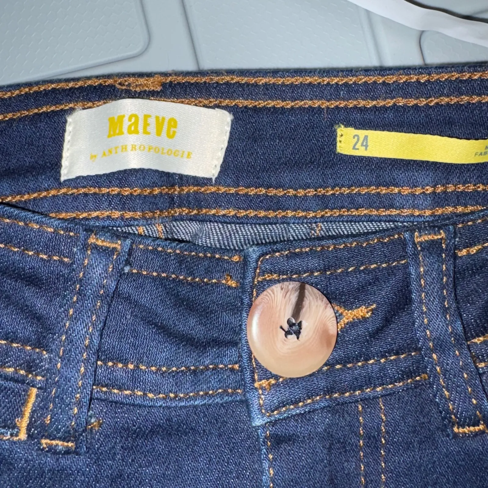 Maeve Anthropologie the Ettie High Rise Wide Leg Cropped Raw Hem Jeans Dark Wash - Image 10