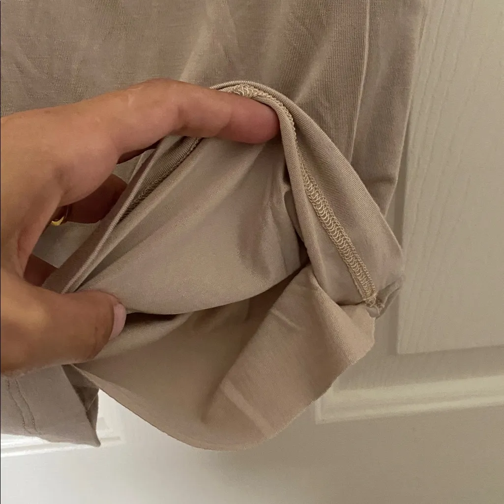 Final Touch Toupe Brown Tan V Neck Tank Top Layering Spaghetti Strap - Image 3