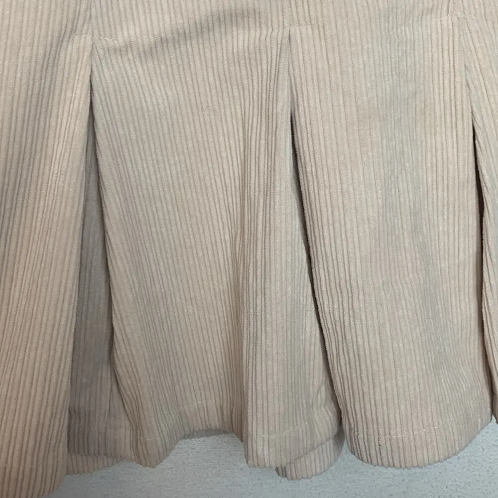 Love Riche womens size small corduroy pleated mini skirt new tan dont play my h - Image 6