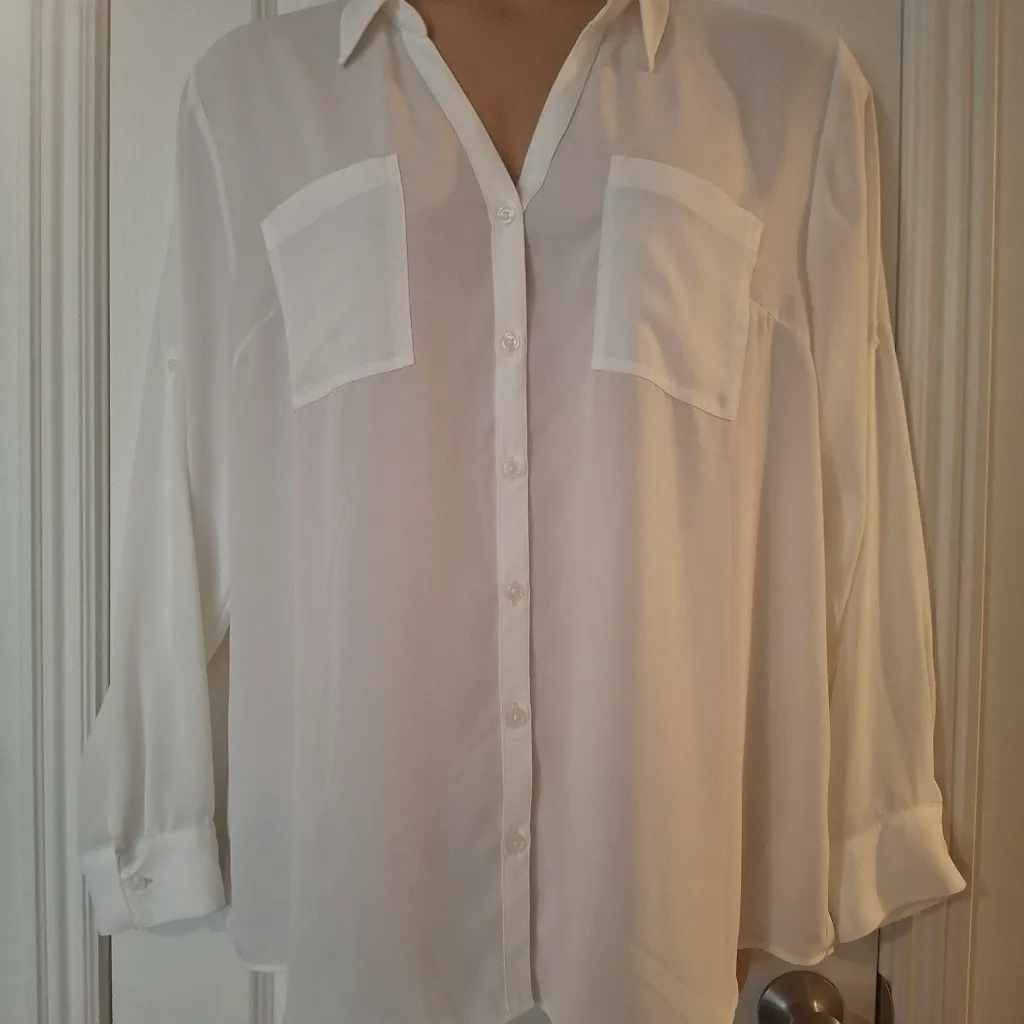 Maurices XXL Cream Button-Up Blouse - Image 2