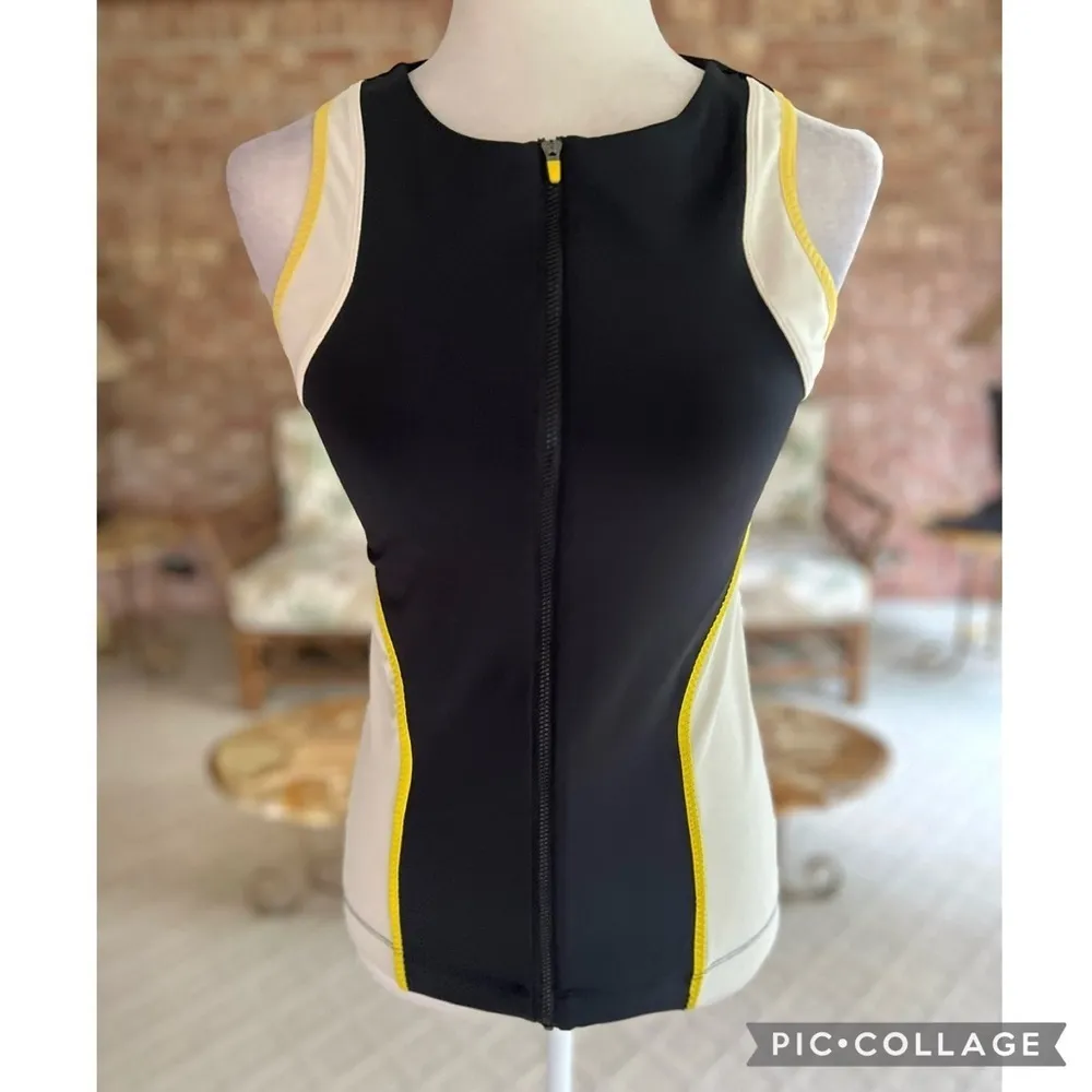 ASOS Tank Top Athletic Racerback Full Zip Black Multi size 6 Sports Gym Workout - Image 3