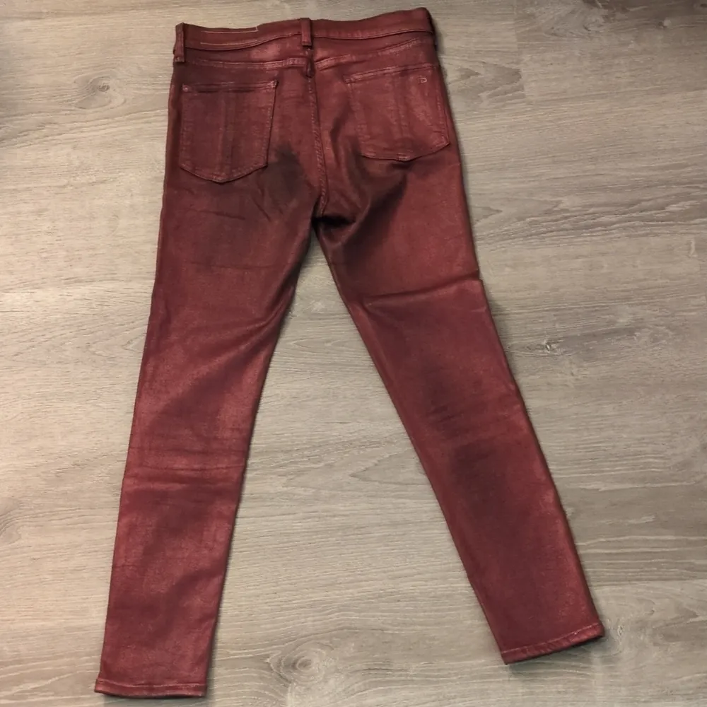 Rag & Bone Red Metallic High Rise Ankle Skinny Jeans Size 30 - Image 10