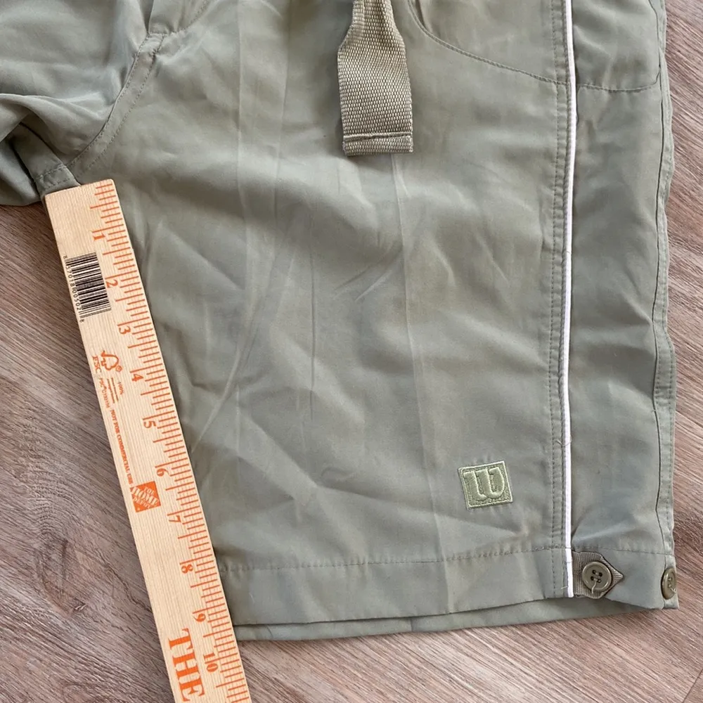 WILSON Olive Green Tennis Shorts Size Large - Image 9