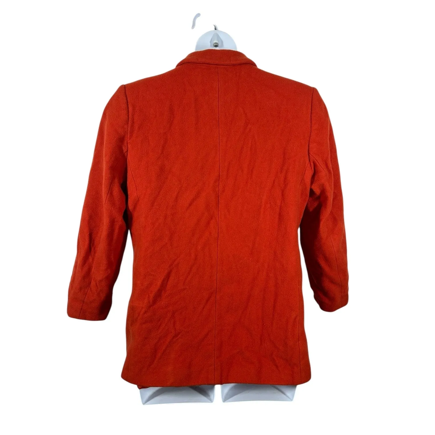 Harve Bernard Vintage 80s Orange Blood Wool Cashmere Blend Blazer Size 12 - Image 6