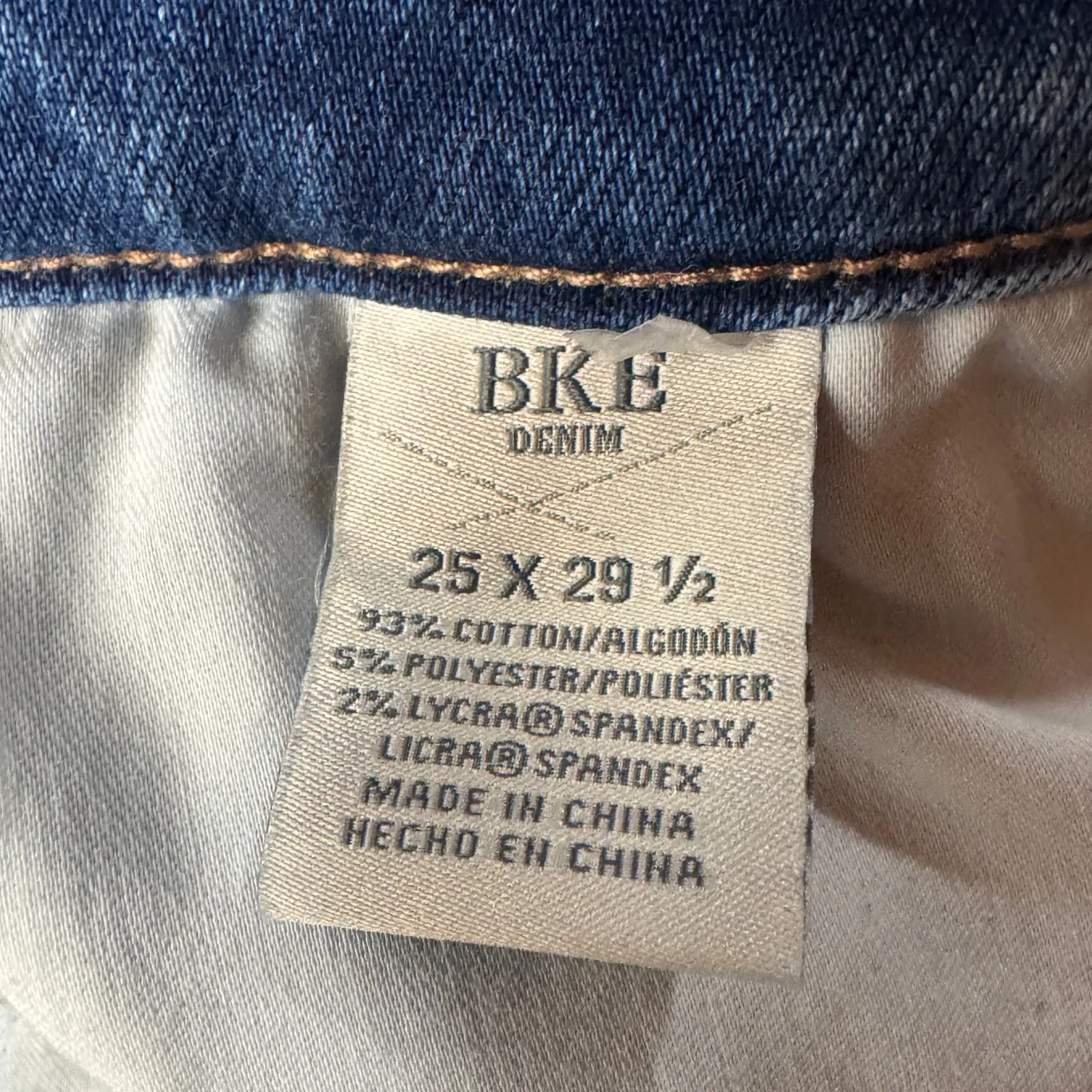 BKE SZ 25x29 1/2 Billie Jeans Tailored Bootcut Slim Fit Hi-Rise Distressed Blue - Image 10