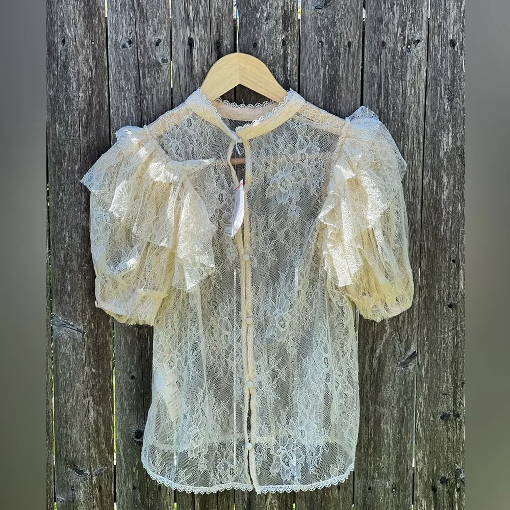 FREE PEOPLE SECRET ADMIRER LACE Top NWT - Image 15