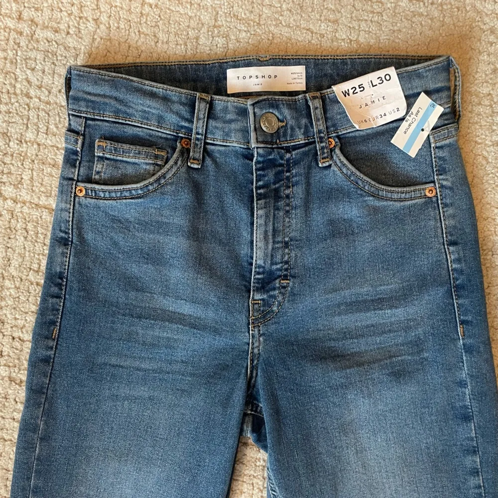 NWT Top Shop Jamie Skinny Blue Denim Jeans Size 2 (W25, L30) - Image 8
