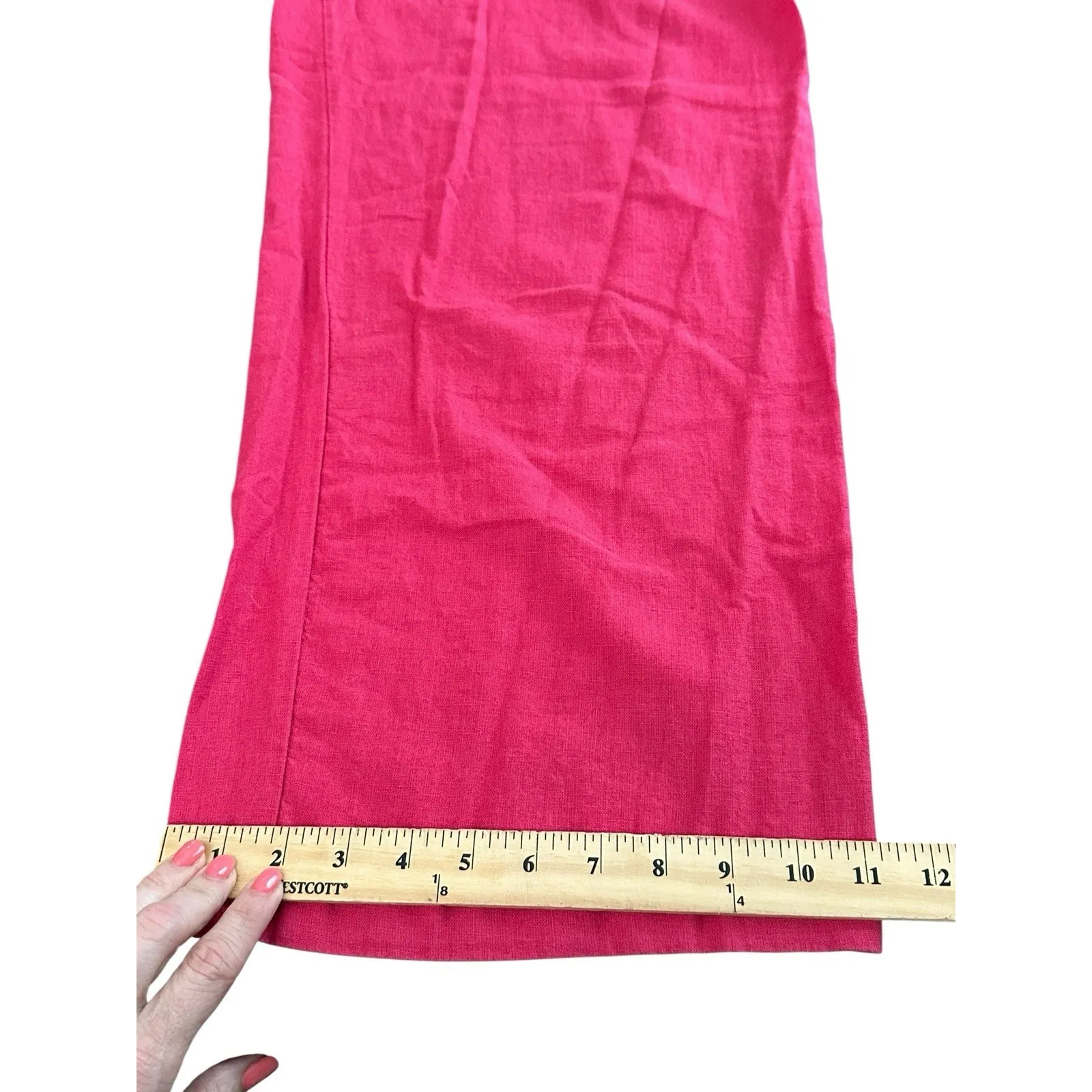 Abercrombie & Fitch Pants Womens Small Linen Blend Tailored Wide Leg Pink #Y13-5 - Image 8