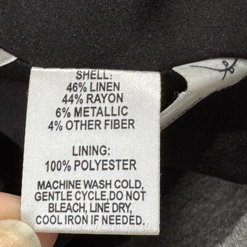 Ann Taylor Loft Dress Women's Size 10 Gray Linen Metallic Sheath Grecian Sparkly - Image 5