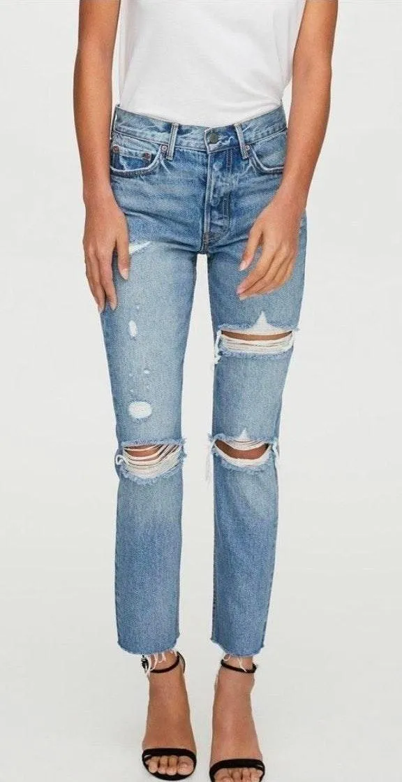 Grlfrnd Denim Karolina A Little More Love High Rise Waisted Distressed Jeans - Image 2