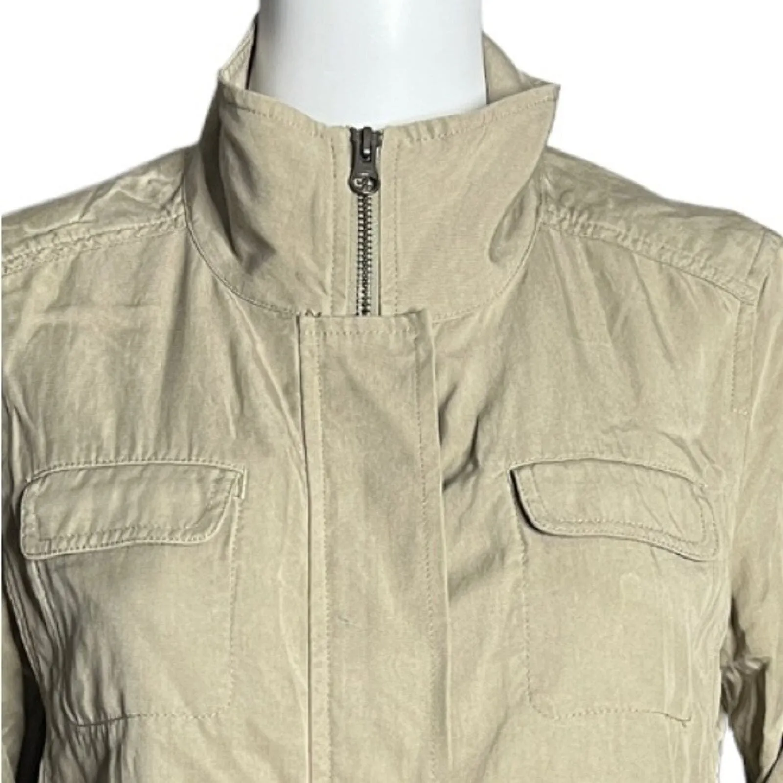 J. Jill Jacket Womens‎ XS Beige Lightweight Tencel Neutral Granny Grandma Core Tan - Image 6
