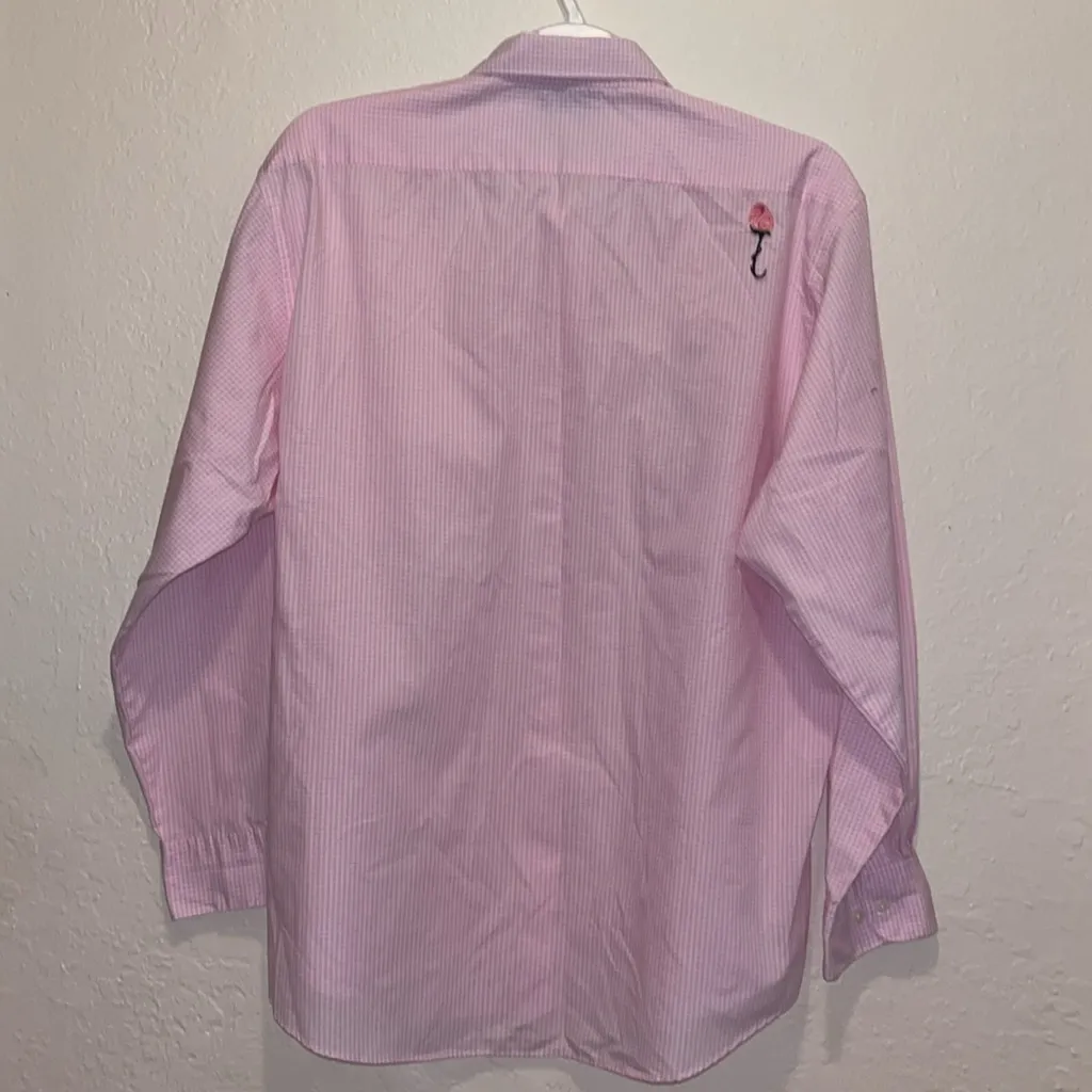 Vintage Embroidered Roses Blouse Pink Gingham Plaid Floral XL - Image 7