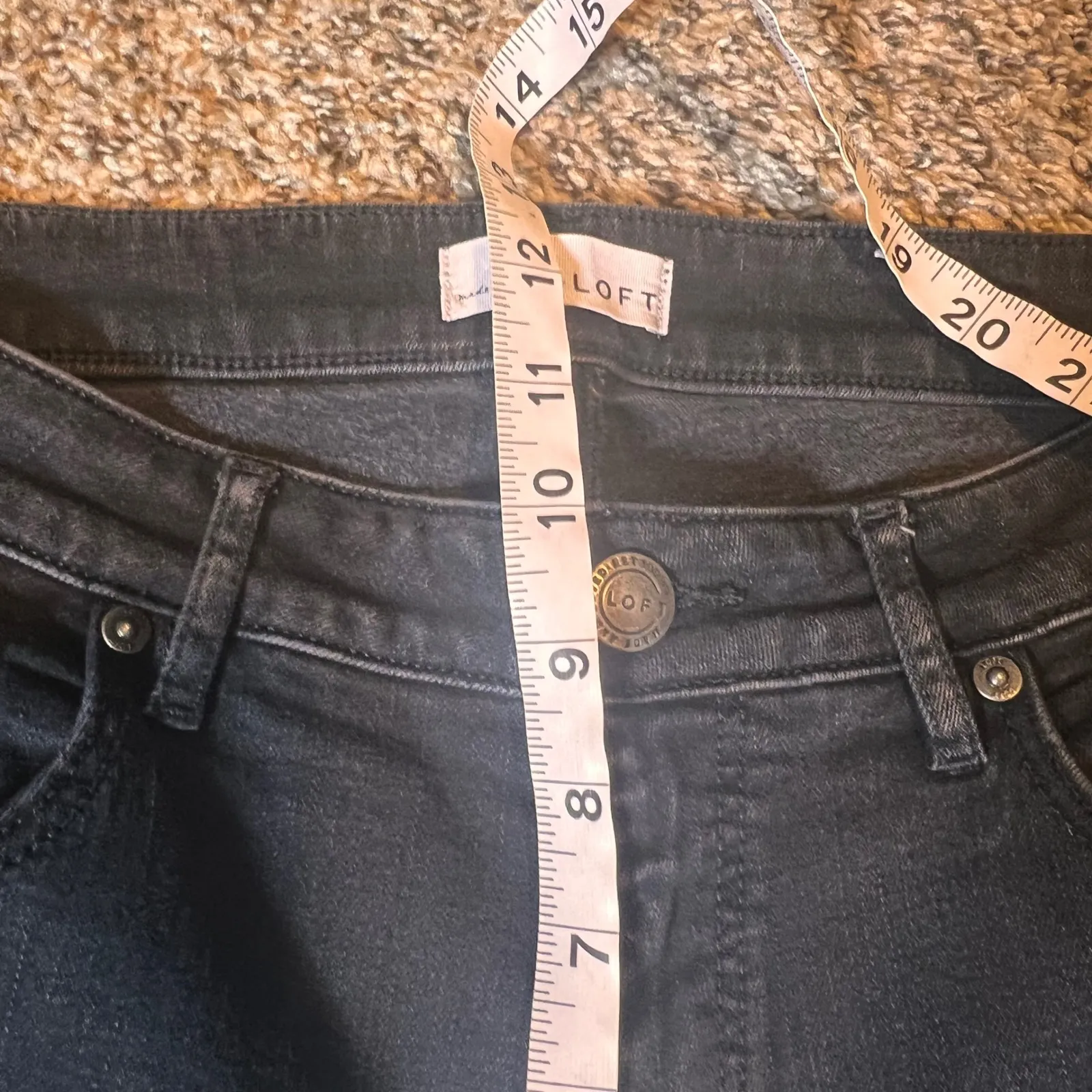 LOFT Curvy Skinny Black Denim Jeans‎ Women's Size 10 - Image 5