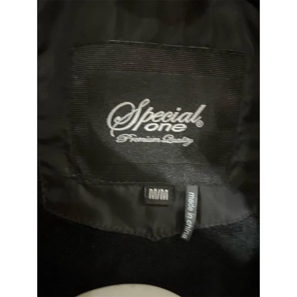 Special One Women's Black Puffer Jacket M Faux Fur Hood Winter Casual - Image 11