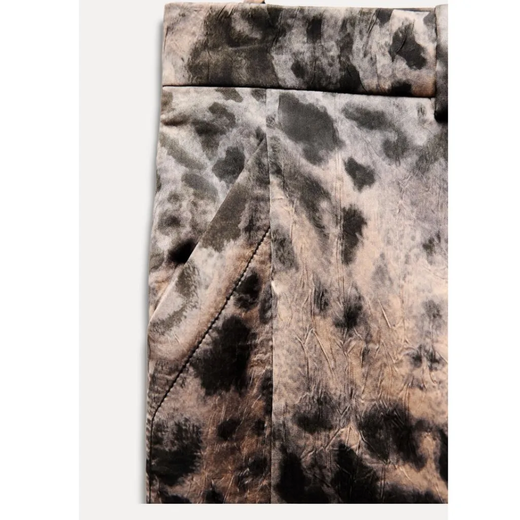 NWOT ZARA ZW Crinkled Print Midi Skirt Silky  Bloggers Fave Leopard / Soft Brown - Image 7