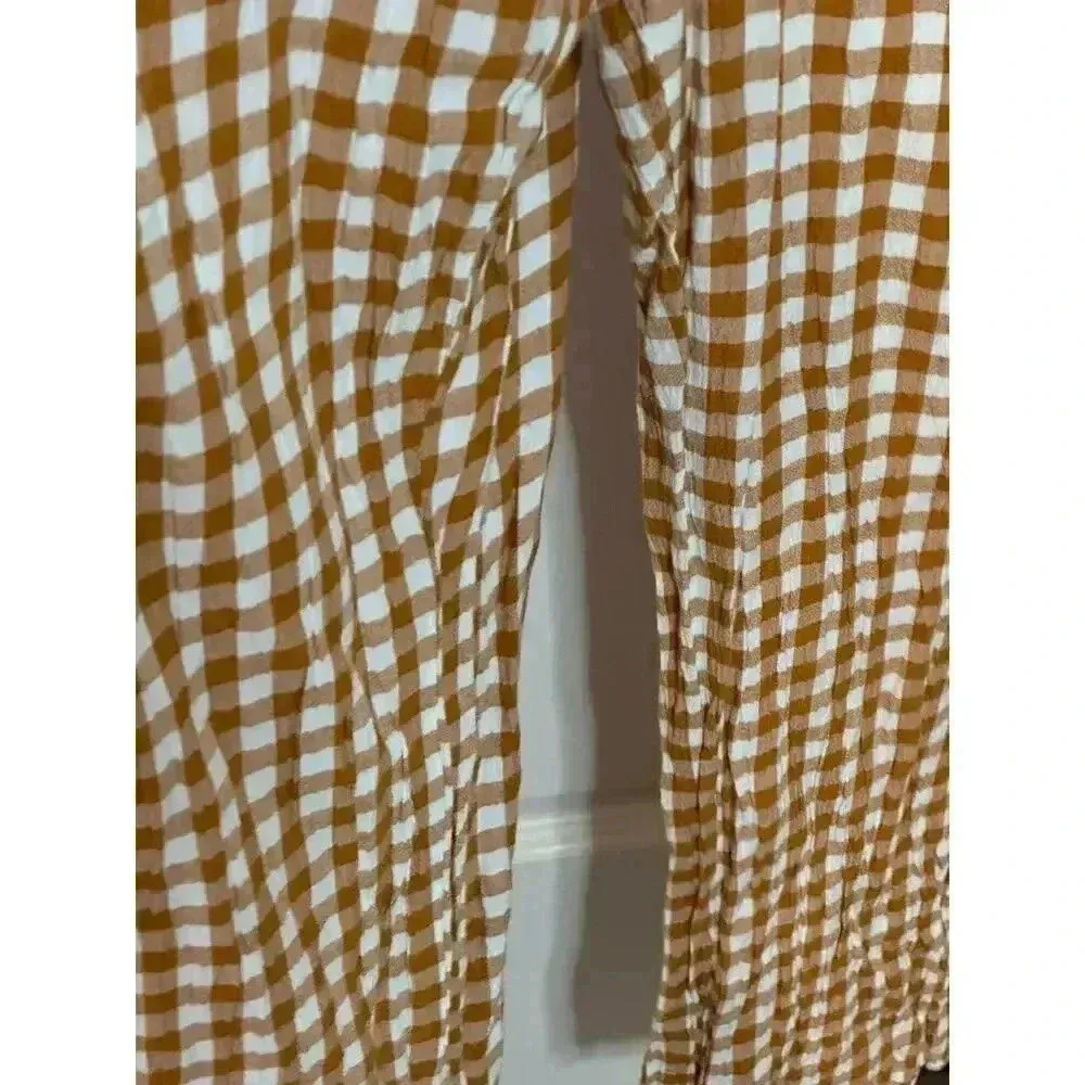 Saylor Brown/White Checkered Jumpsuit Size XS - Image 3