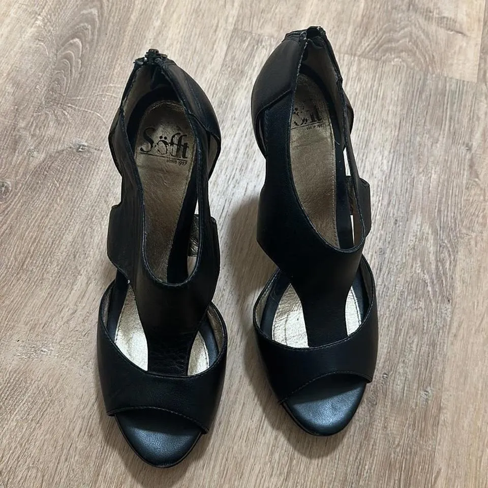 SOFFT | Black Leather Cut Out Heels Size 8 - Image 8