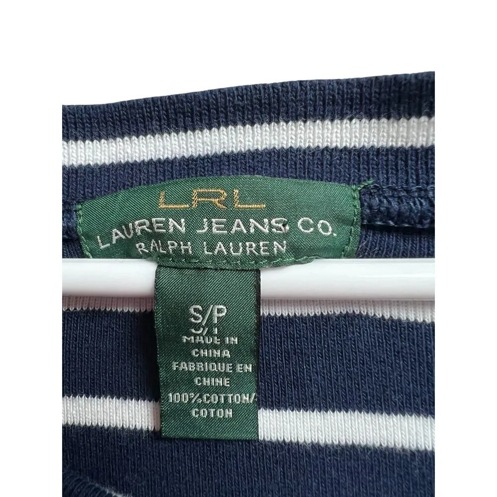 Ralph Lauren LRL Lauren Jeans Co Small Blue White Stripes Cotton Dress - Image 5