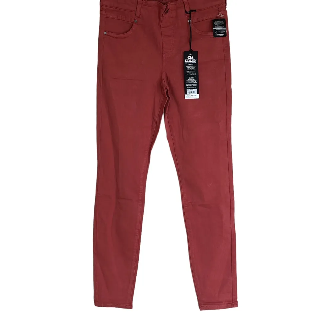 NWT Liverpool X Nordstrom Gia Glider Skinny Jean IN COLOR TERRA ROUGE - Image 2