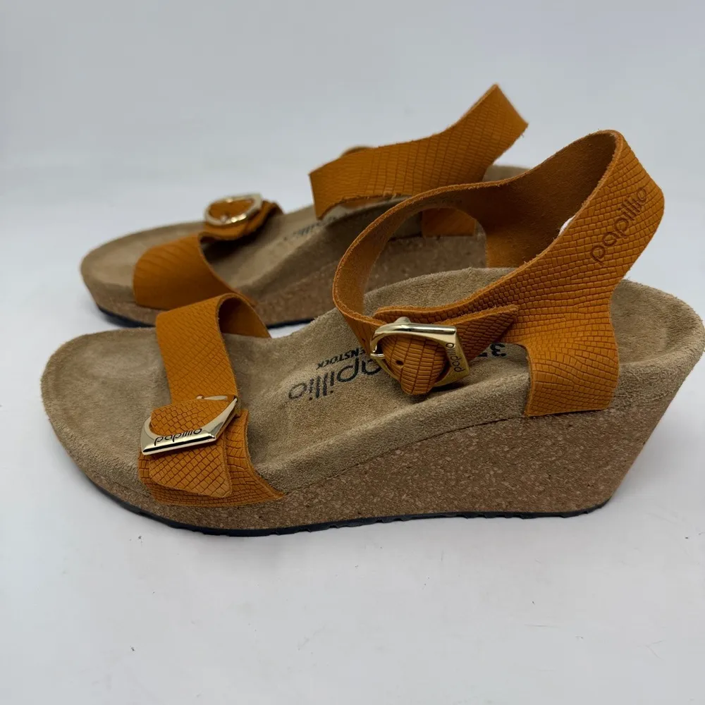 Papillio by Birkenstock Soley Embossed leather Wedge Sandals US 6/EU 37 NWT - Image 3