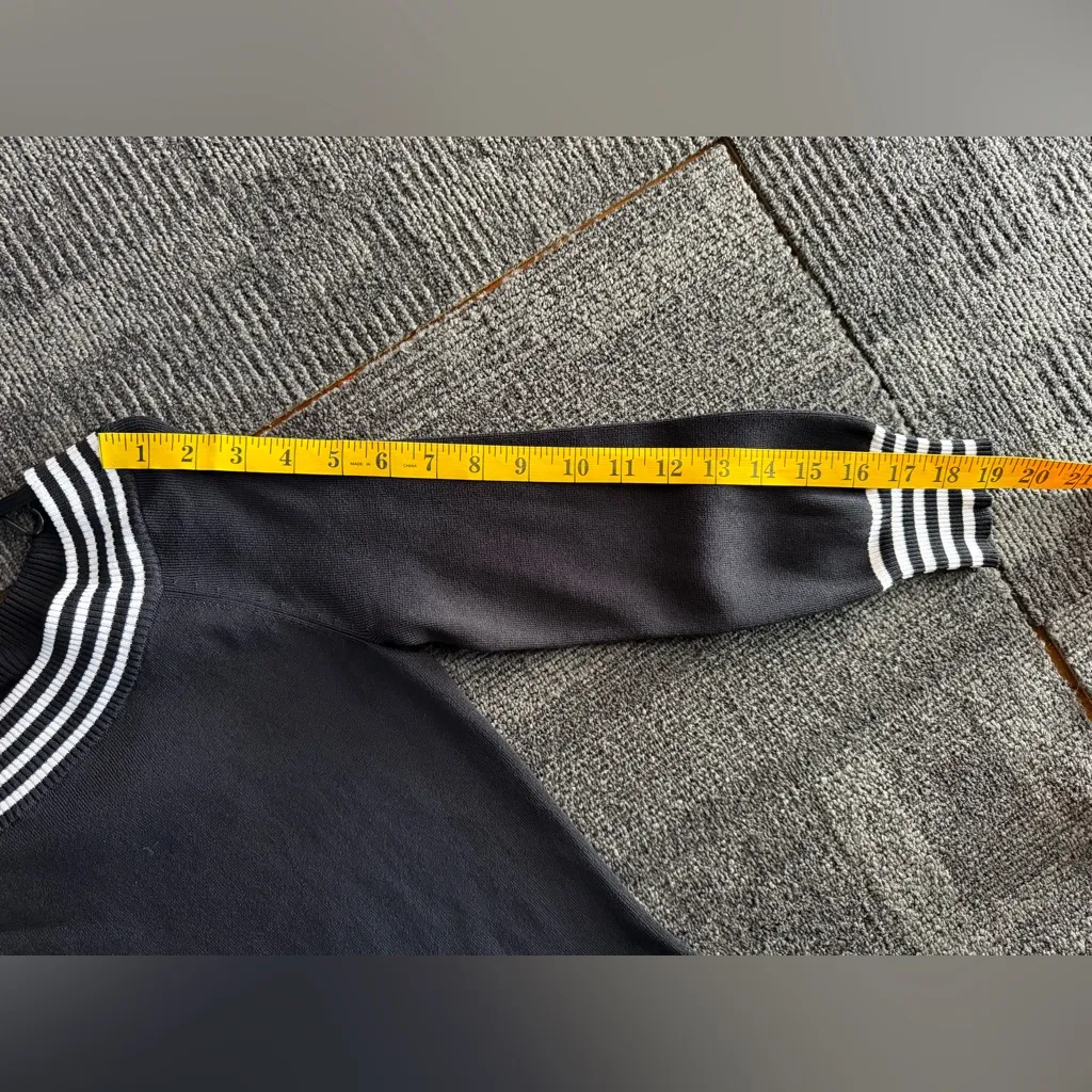 CABLE & GAUGE Black Boatneck Blouse Striped Trim Women’s Size S NWOT - Image 10