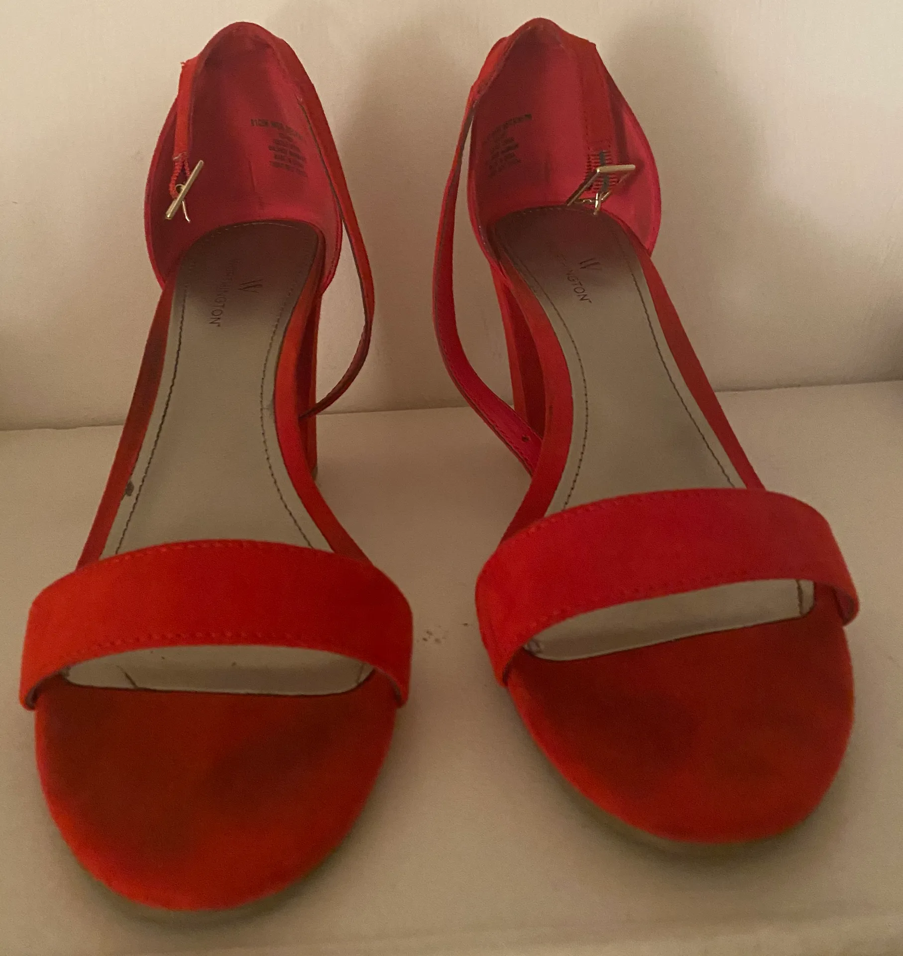 Red Open Toe Heels Size 8.5 - Image 2
