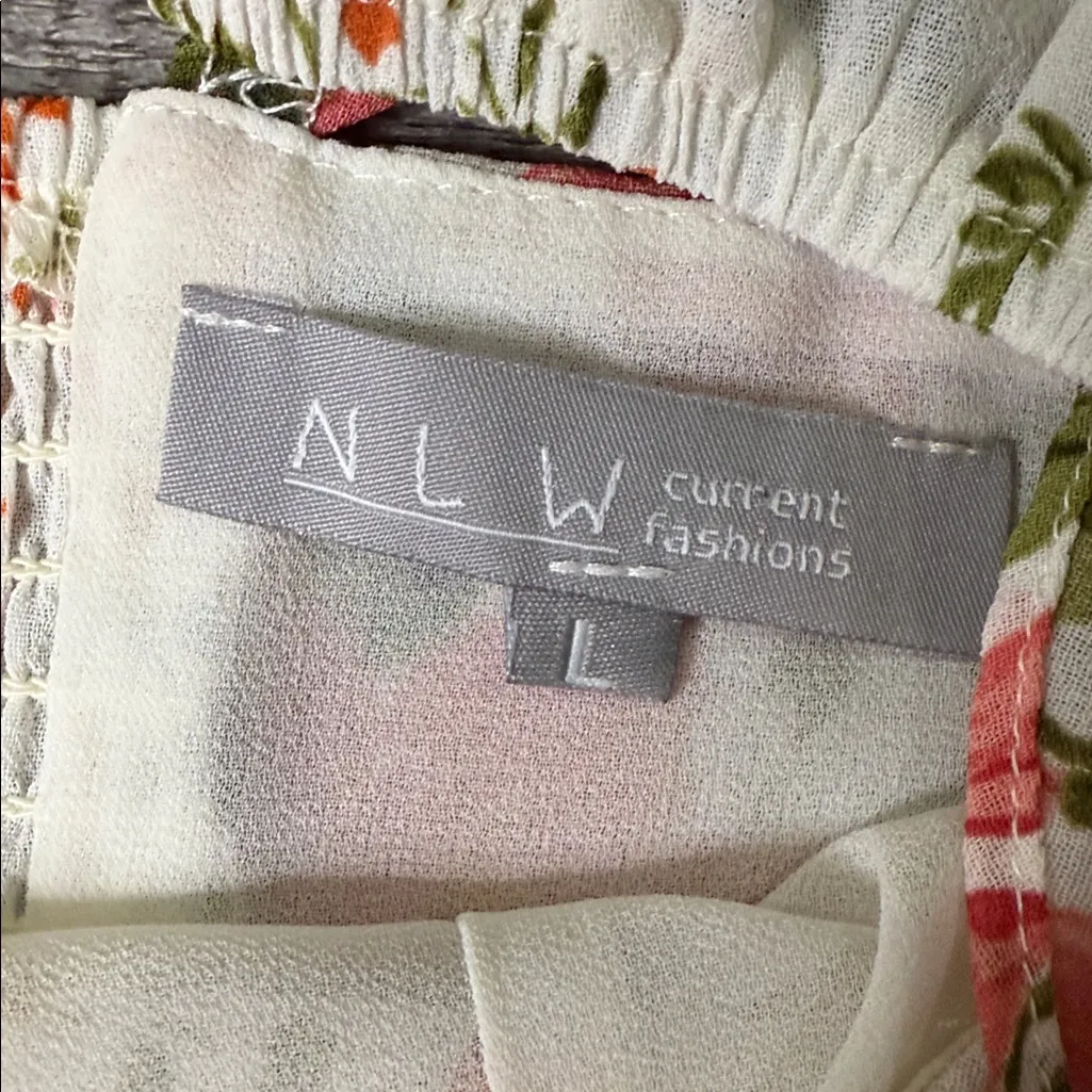 NLW Current Fashion Floral Dress with Ruffle Straps & Leg Slit - Image 6