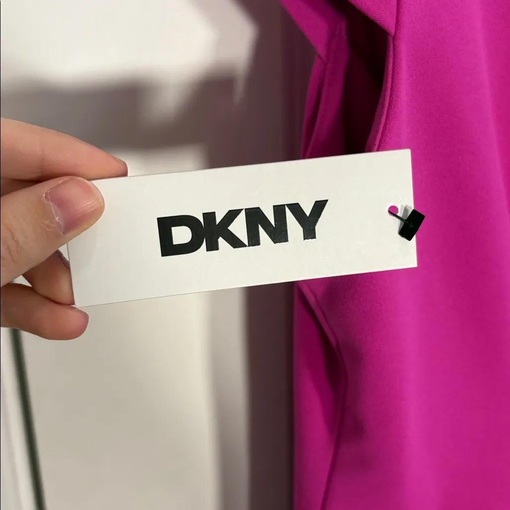 DKNY Women's Jewel-Neck Side-Pleat Scuba Sheath Knee-length Dress NWT Pink 12 - Image 7