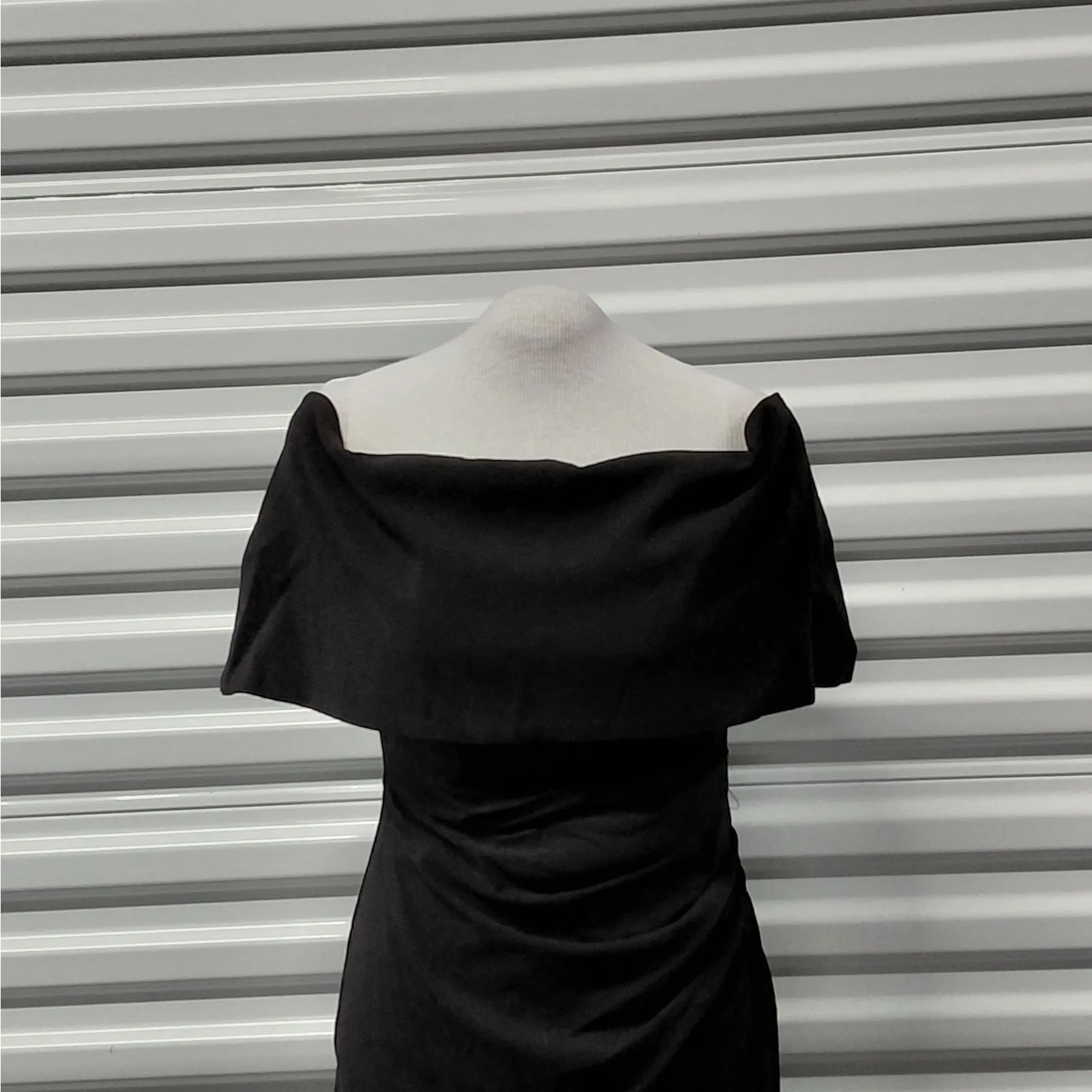 Vince Camuto Popover Cocktail Party Dress Womens Sz 2 Black Off Shoulder Formal - Image 7