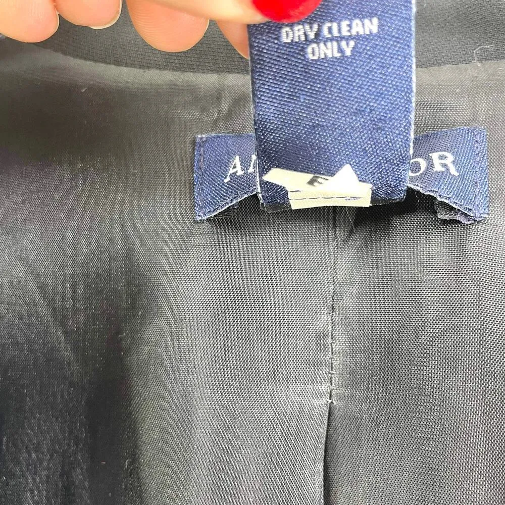 90s ANN TAYLOR Vintage Black Three Button Suit Jacket Size 10 - Image 6