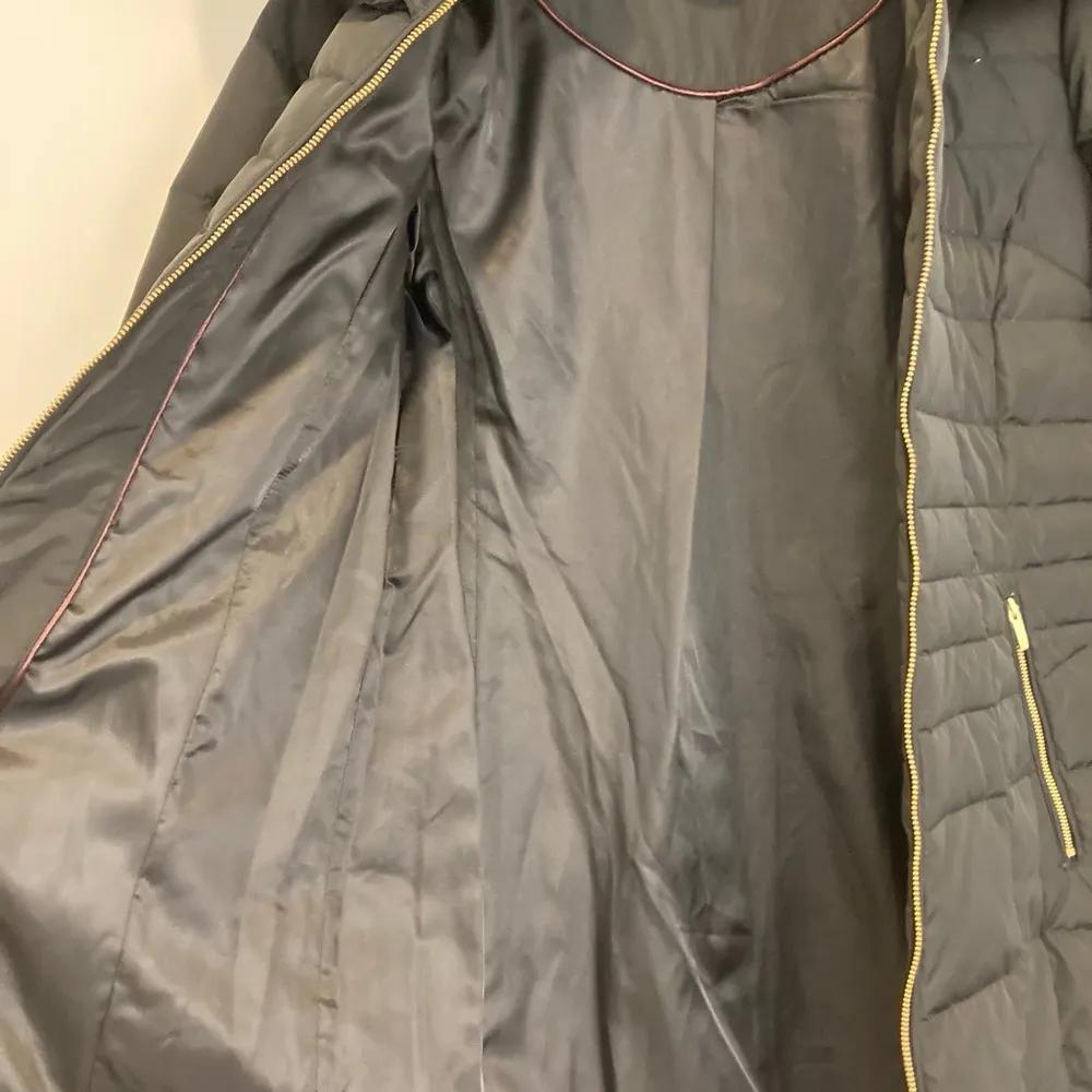 Cole Haan Zip Front Down Black Puffer Jacket Size Small - Image 10