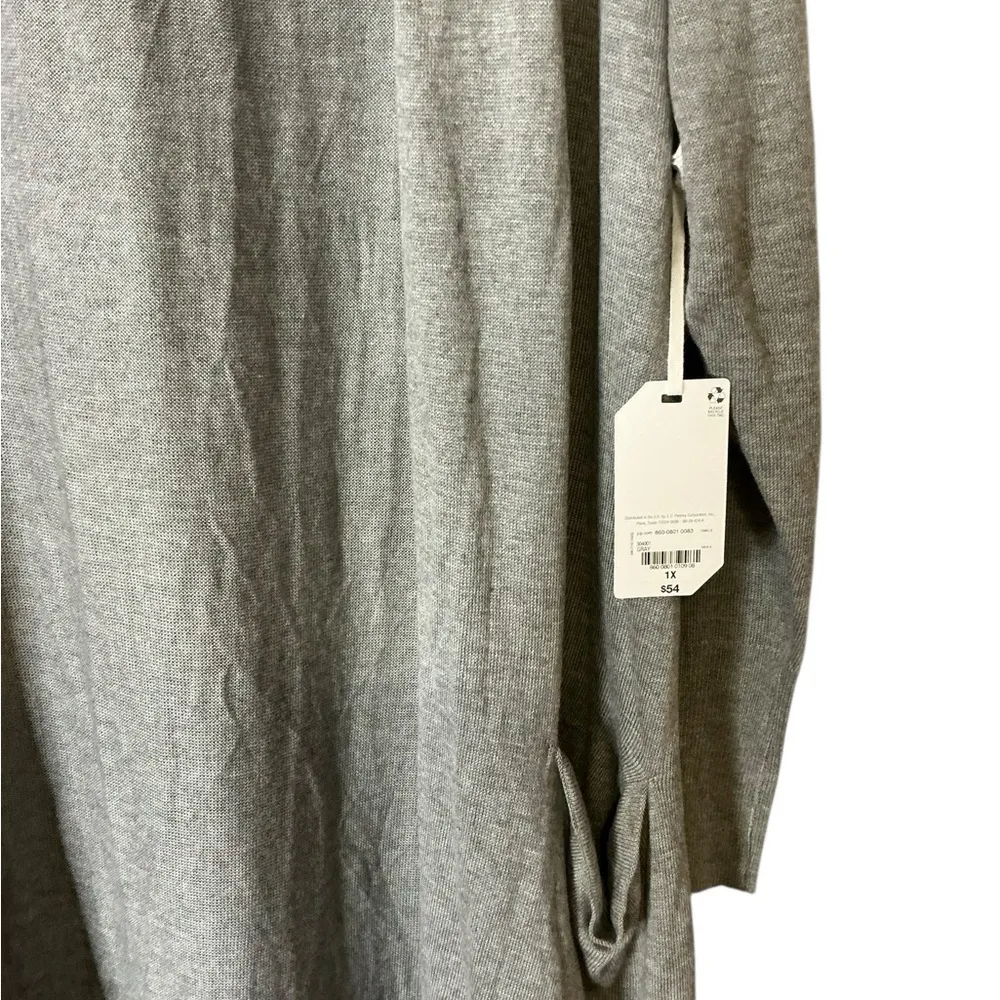 STYLUS Gray Women's Cardigan Size 1X - Image 4