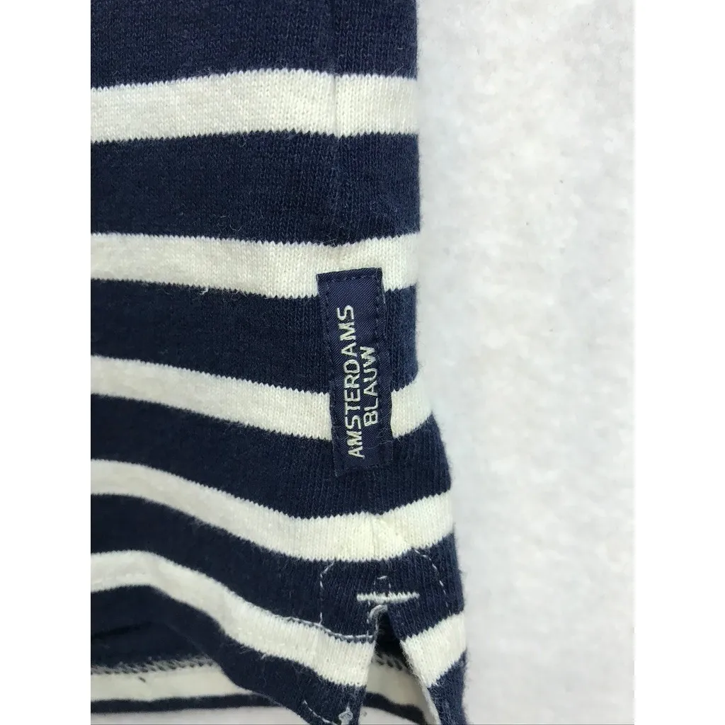 SCOTCH SODA AMSTERDAMS BLAUW Womens Striped Long Sleeve Top Size Medium - Image 7